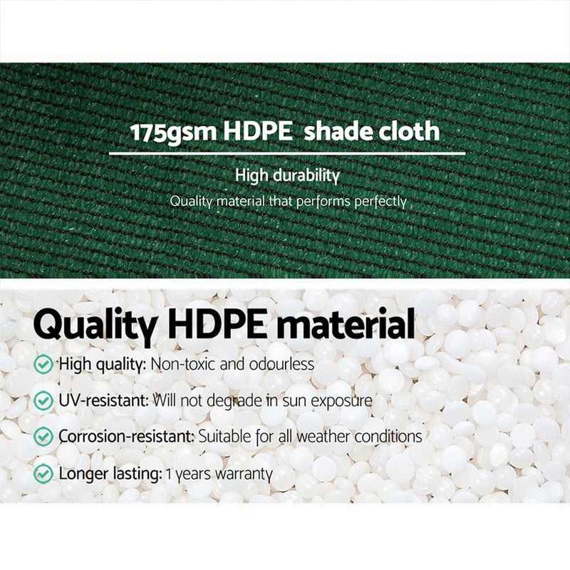Instahut 70% Shade Cloth 1.83x20m Shadecloth Sail Heavy Duty Green