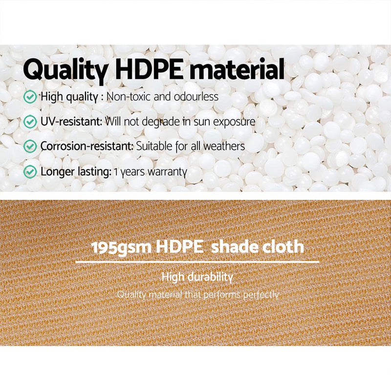Instahut 90% Shade Cloth 1.83x20m Shadecloth Sail Heavy Duty Beige