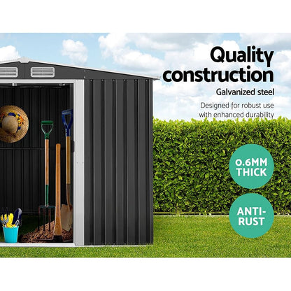 Giantz Garden Shed 2.6x3.9M w/Metal Base Sheds Outdoor Storage Workshop Tool Shelter Sliding Door