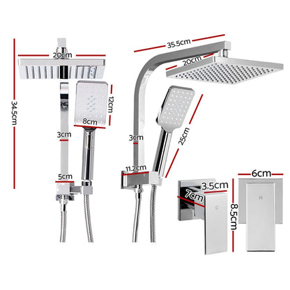 Cefito 8'' Rain Shower Head Set Handheld Square High Pressure wins Tap�Chrome