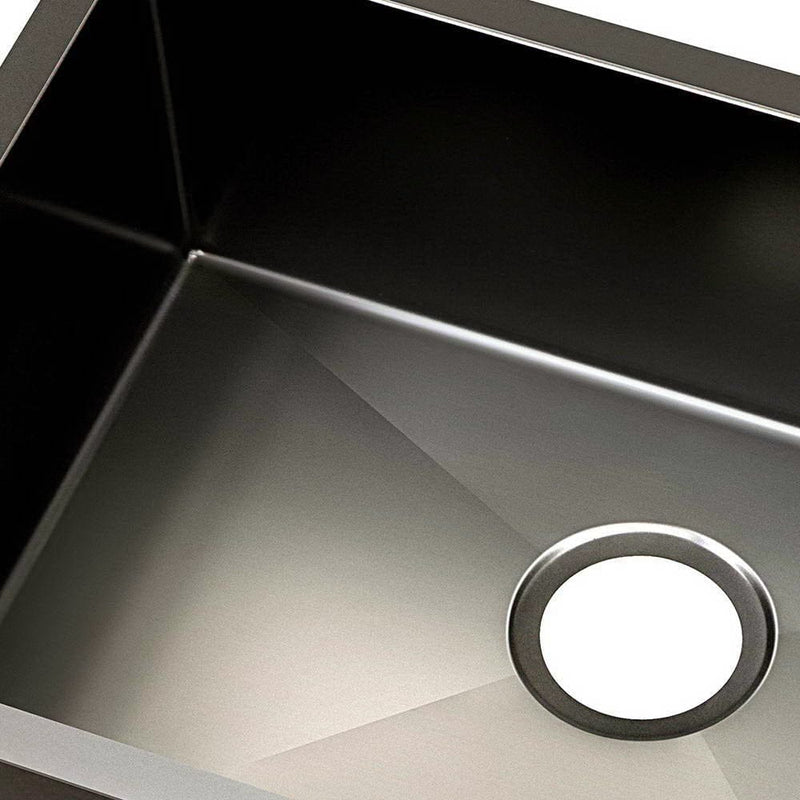 Cefito Kitchen Sink 60X45CM Stainless Steel Basin Single Bowl Laundry Black