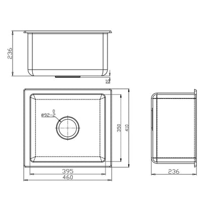 Cefito Stone Kitchen Sink 460X410MM Granite Under/Topmount Basin Bowl Laundry White