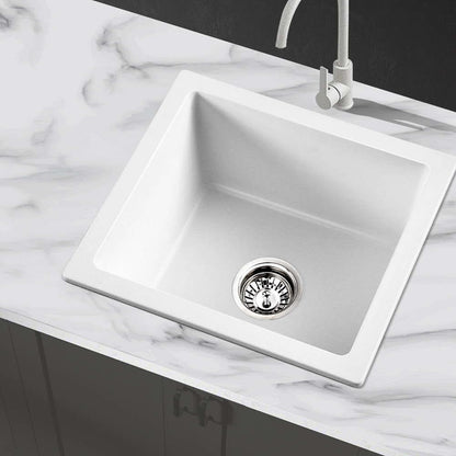 Cefito Stone Kitchen Sink 460X410MM Granite Under/Topmount Basin Bowl Laundry White