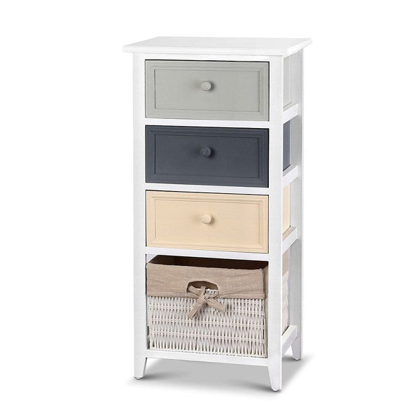 Artiss 3 Chest of Drawers with 1 Basket - BLUME