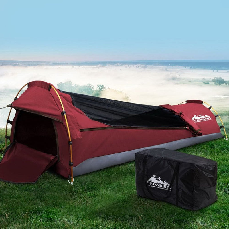 Weisshorn Biker Swag Camping Tent Single Canvas Swags Biking Hiking Beach