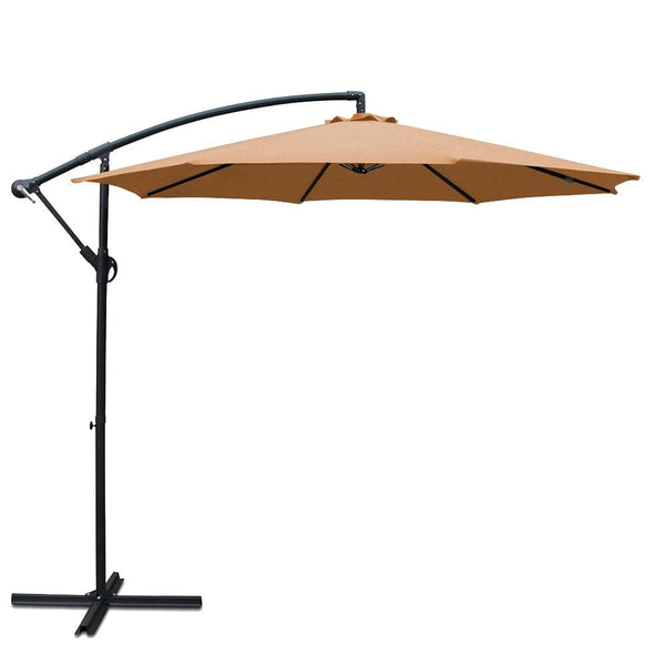 Instahut 3m Outdoor Umbrella Cantilever Beach Garden Patio Beige