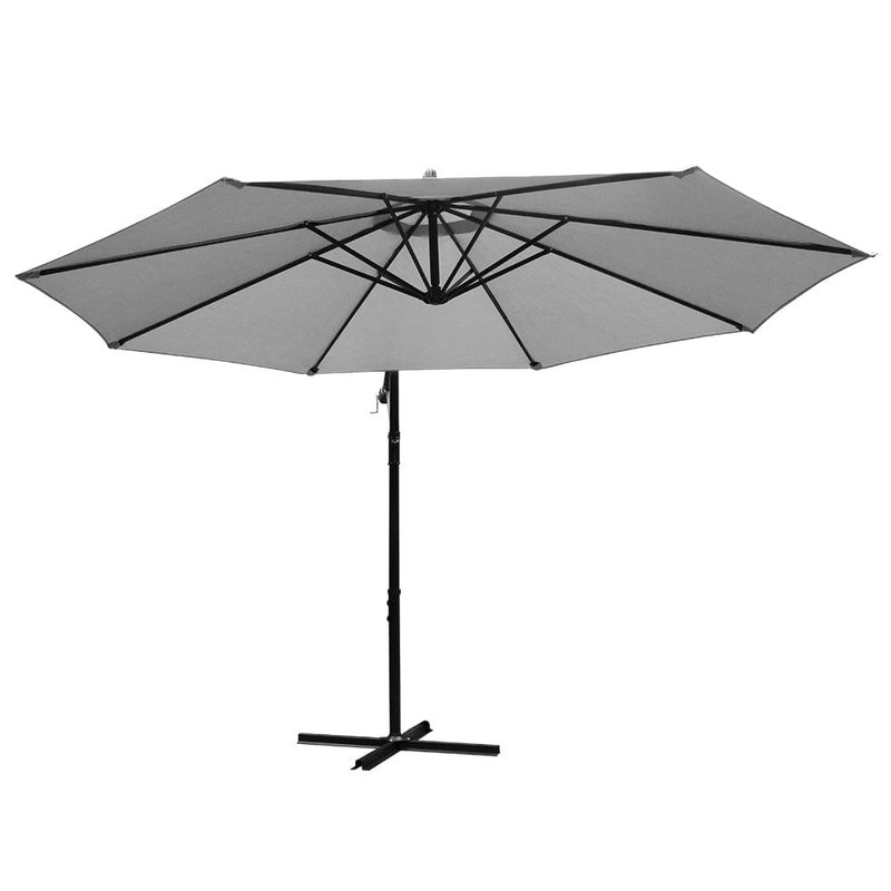Instahut 3m Outdoor Umbrella Cantilever Beach Garden Patio Grey