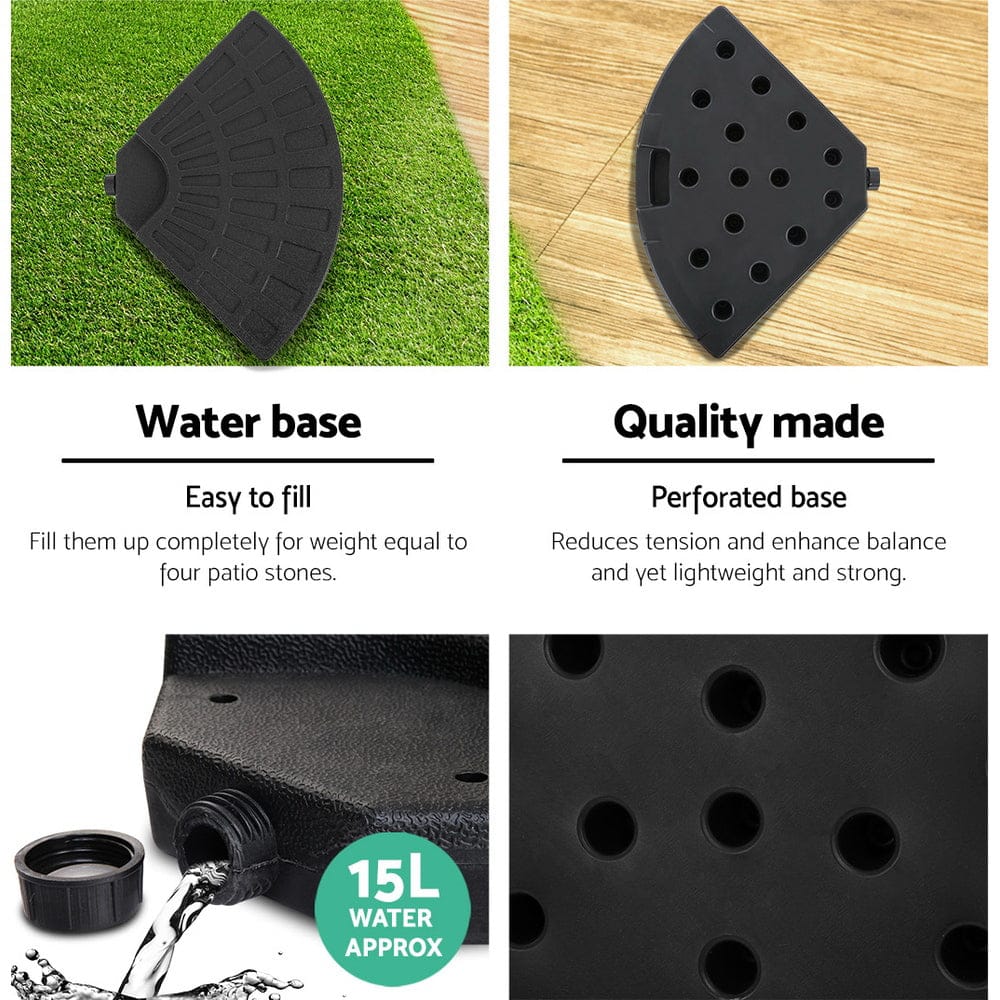 Instahut 3m Outdoor Umbrella w/Base Cantilever Garden Patio Beach Black