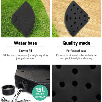 Instahut 3m Outdoor Umbrella w/Base Cantilever Garden Patio Beach Black