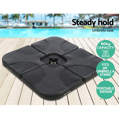 Instahut 3m Outdoor Umbrella w/Base Cantilever Garden Beach Patio Black