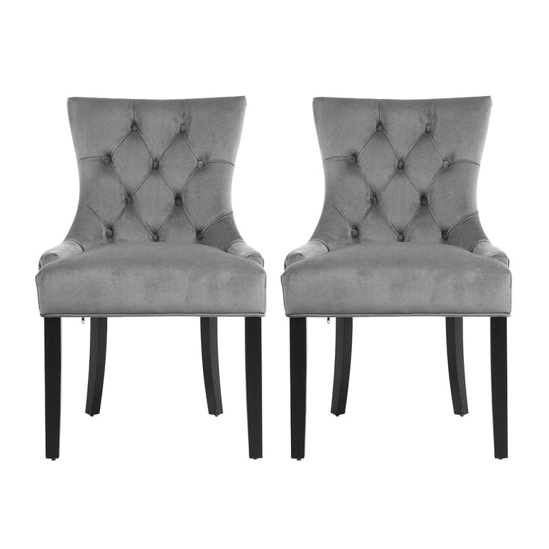Artiss Dining Chairs Set of 2 Velvet French Provincial Grey