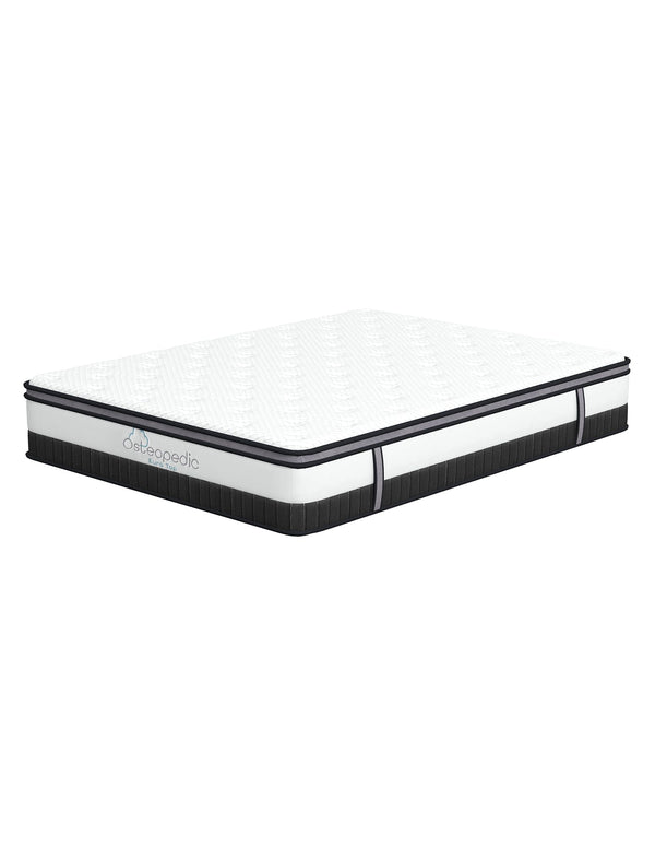 Osteopedic Euro Top Mattress Pocket Spring Medium Firm Hybrid Design Bed 30CM - Single - White