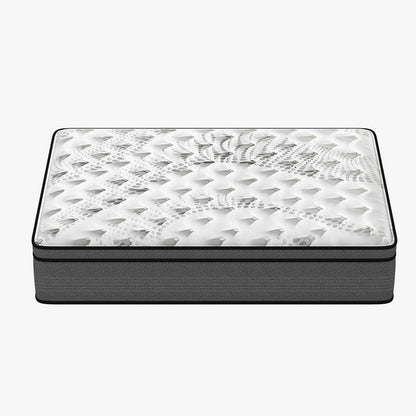 Luxopedic Pocket Spring Mattress 5 Zone 32CM Euro Top Memory Foam Medium Firm - Queen - White  Grey