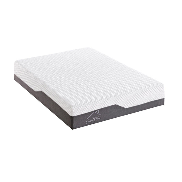 Casa Decor Memory Foam Luxe Hybrid Mattress Cool Gel 25cm Depth Medium Firm - Queen - White  Charcoal Grey