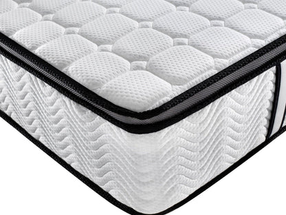 Ergopedic Mattress 5 Zone Latex Pocket Spring Mattress In A Box 30cm - Double - White  Grey  Black