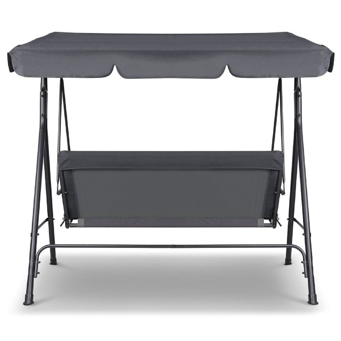 Milano Outdoor Swing Bench Seat Chair Canopy Furniture 3 Seater Garden Hammock - Grey