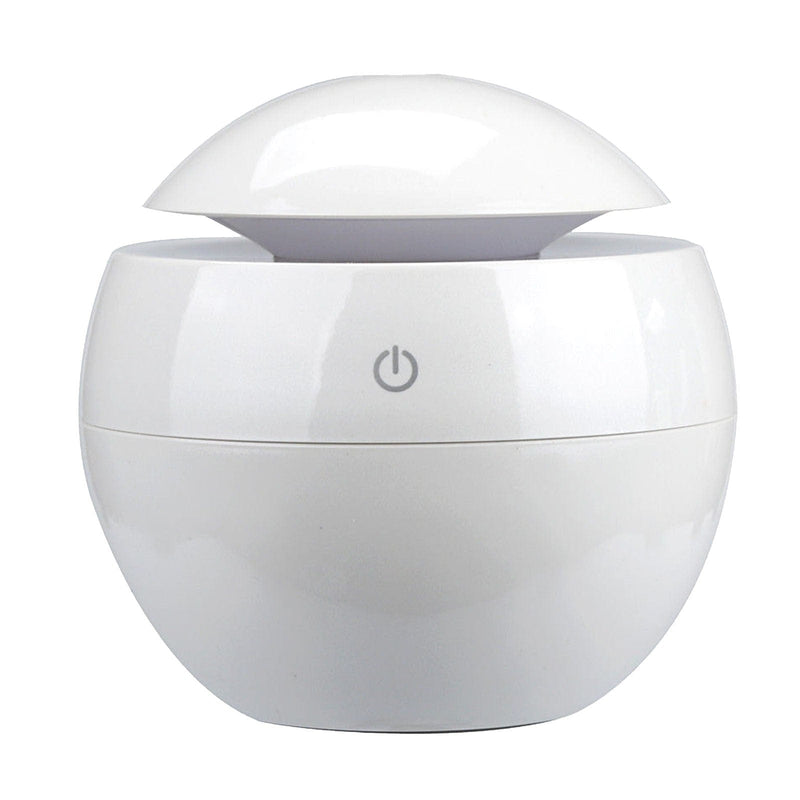 Milano Ultrasonic USB Diffuser with 10 Aroma Oils Humidifier LED Light 130ml - White