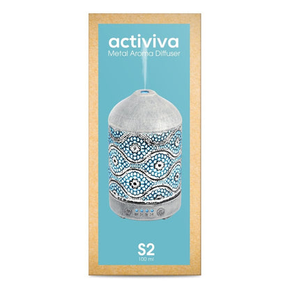 activiva 100ml Metal Essential Oil and Aroma Diffuser-Vintage White