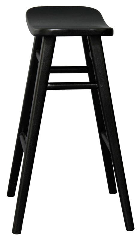 Aria Oval Solid Timber Counter Stool (Black)
