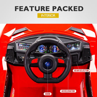 ROVO KIDS Ride-On Car LAMBORGHINI Inspired - Electric Toy Battery Remote Red