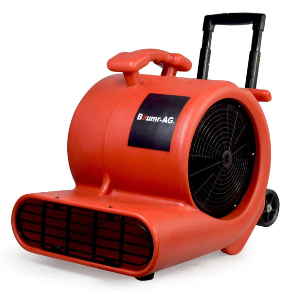 Baumr-AG 3-Speed Carpet Dryer Air Mover Blower Fan, 1400CFM, Sealed Copper Motor, Poly Housing, Telesscopic Handle and Wheels