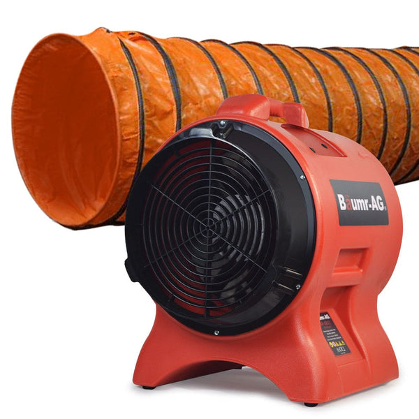 Baumr-AG 300mm (12 inch) Portable Axial Air Mover Blower Fan with 10m Ventilation Duct