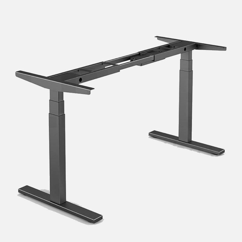 120cm Standing Desk Height Adjustable Sit Black Stand Motorised Dual Motors Frame White Top