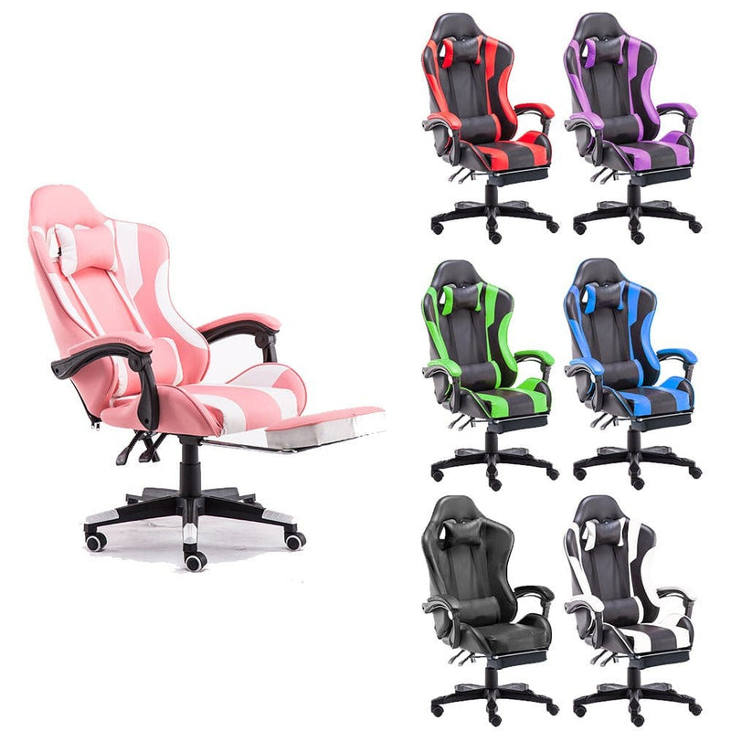Gaming Chair Office Computer Seating Racing PU Executive Racer Recliner Large Pink