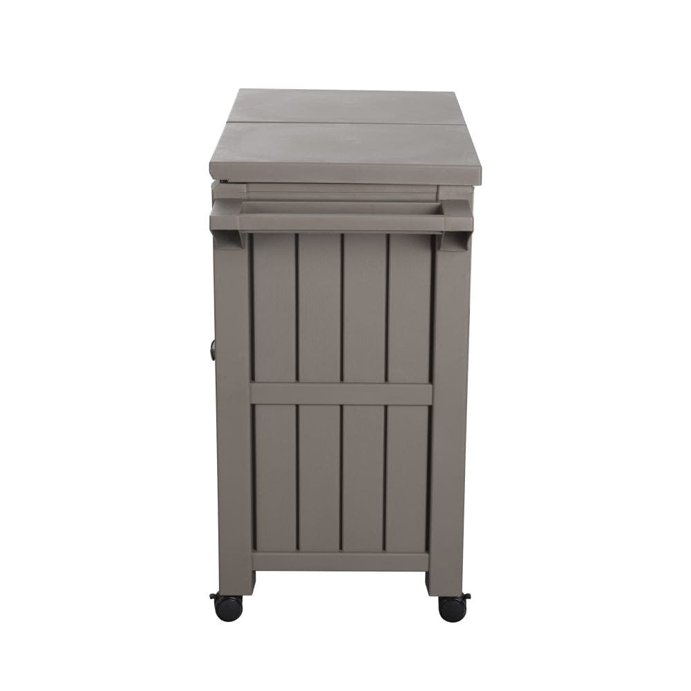 Garden Bar Serving Cart with Cooler (Taupe)
