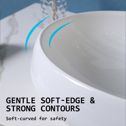 Muriel 59 x 40 x 14.5cm White Ceramic Bathroom Basin Vanity Sink Oval Above Counter Top Mount Bowl