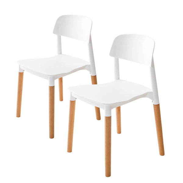 2X Retro Belloch Stackable Dining Cafe Chair WHITE