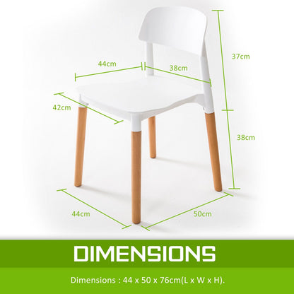 4X Retro Belloch Stackable Dining Cafe Chair WHITE