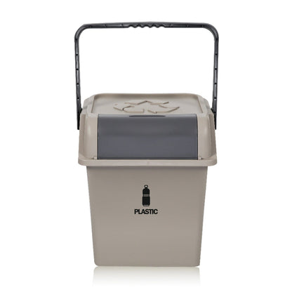 2 Set 45L Stackable Recycle Bin Brown Rubbish Open-Touch Flip Lid