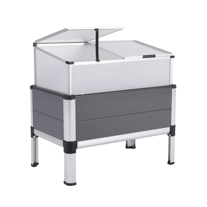 Cold Frame Greenhouse Cover Raised Garden Bed Stand Planter GREY