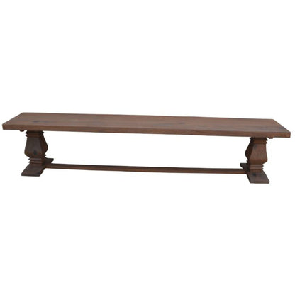 Florence  2pc Timber Dining Table Seat Bench 230cm French Provincial Pedestal