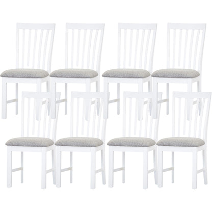 Laelia Dining Chair Set of 8 Solid Acacia Timber Wood Coastal Furniture - White
