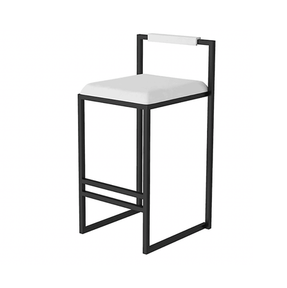 Interior Ave - La Maison Designer White Velvet Bar Stool - Set of 2