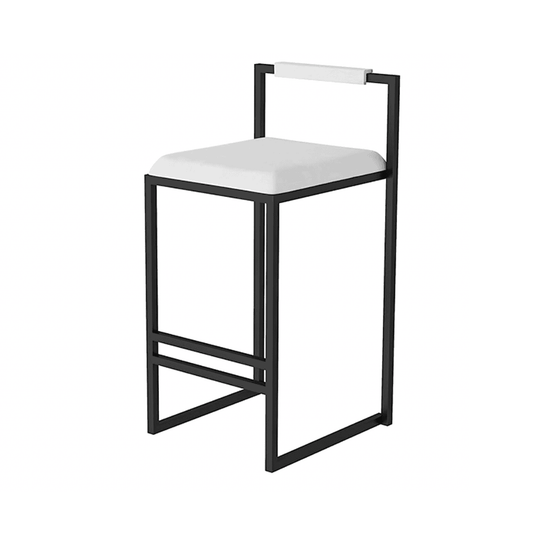 Interior Ave - La Maison Designer White Velvet Bar Stool - Set of 2