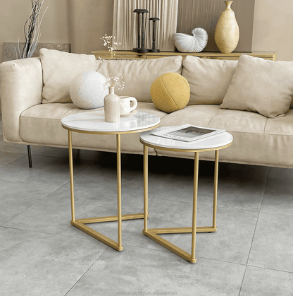 Interior Ave - Nala Gold Nested Side Table Set