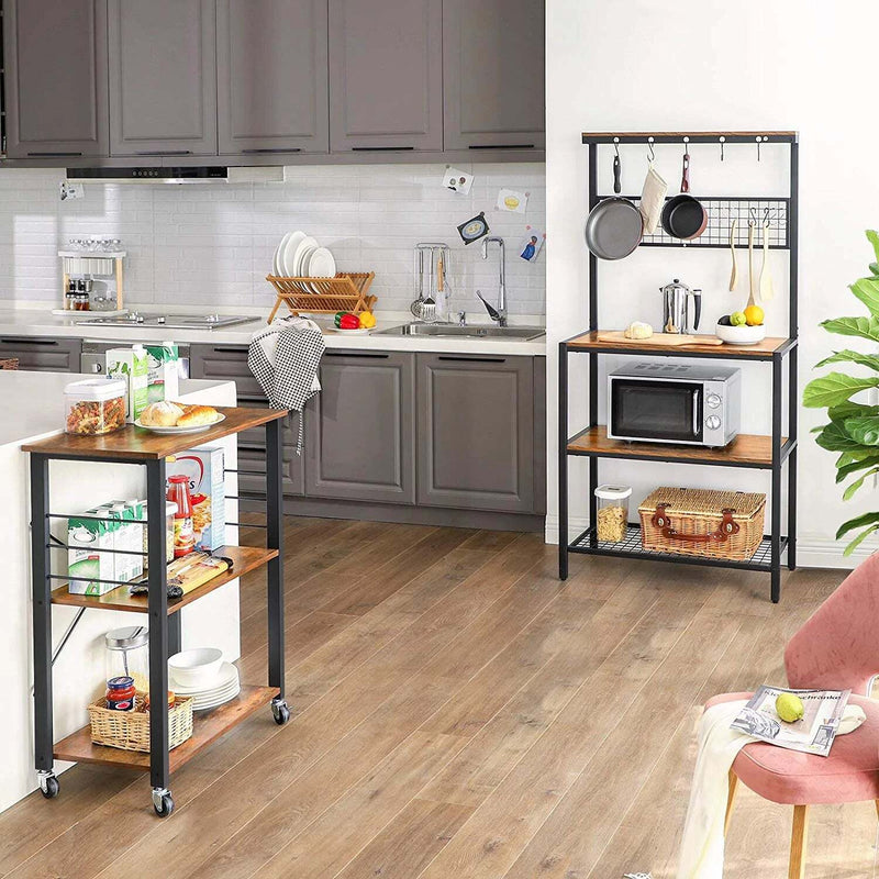 VASAGLE 3 Tier Kitchen Storage Shelves with 10 S-Hooks
