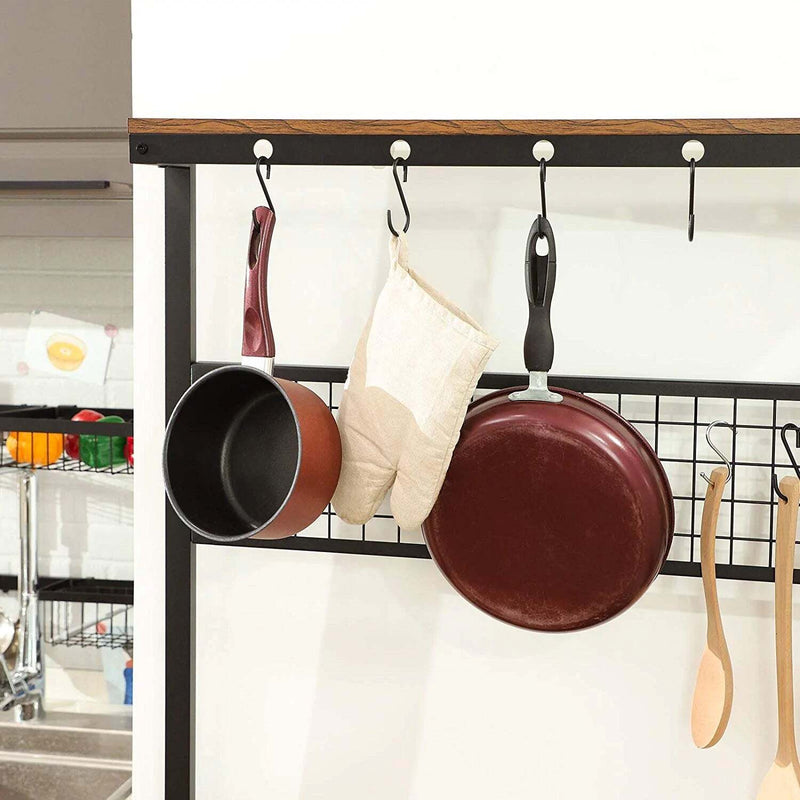 VASAGLE 3 Tier Kitchen Storage Shelves with 10 S-Hooks