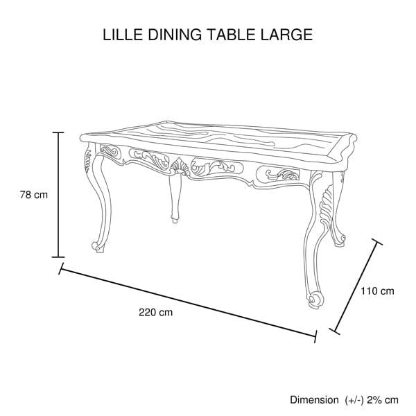 Large Size Oak Wood White Washed Finish Dining Set