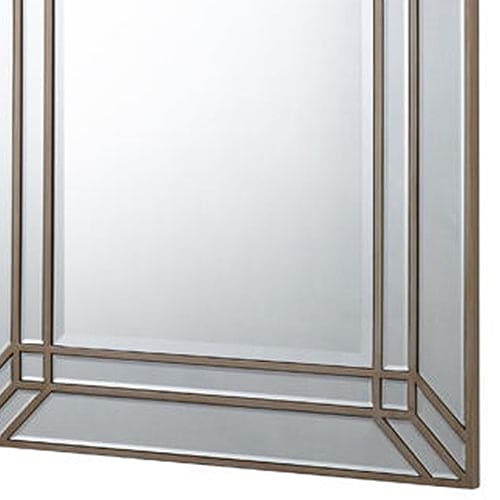 Wall Mirror MDF Construction Rectangular Shape Silver Colour