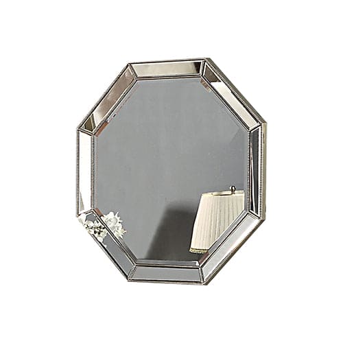 Wall Mirror MDF Construction Octagon Shape Silver Colour