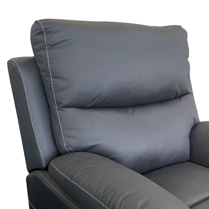 1R Finest Fabric Electric Recliner Feature Multi Positions Ultra Cushioned USB Outlets in Charcoal Colour