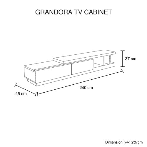 TV Cabinet with 2 Storage Drawers With High Glossy Assembled Entertainment Unit in Black & White colour