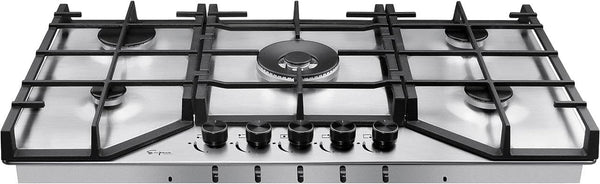 Empava Gas Cooktop 83cm Kitchen Stove 5 Burner Cook Top NG LPG Convertible in Stainless Steel