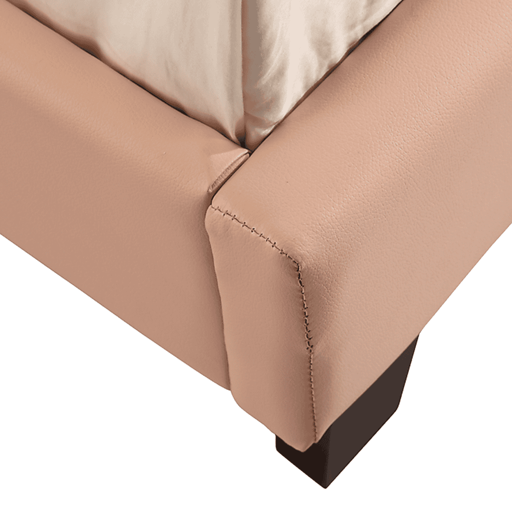 Single PU Leather Bed Frame Pink