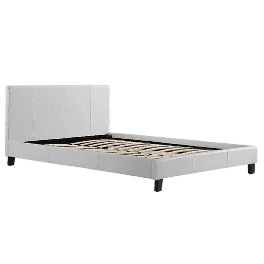 Queen PU Leather Bed Frame White