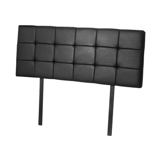 PU Leather Double Bed Deluxe Headboard Bedhead - Black